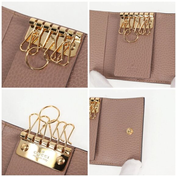 GUCCI GG Supreme Key Case PVC Beige Gold 456118 Auth 138570M - Picture 15 of 15